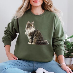 Norwegian Forest Cat Sweatshirt, Cat Sweatshirt, Animal Sweatshirt, Cat Hoodie, Cat Lover Gift, Cat Mum Gift, Animal Lover Gift, Cat Gift