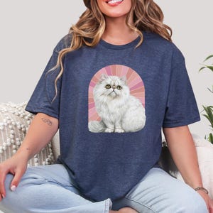 Persian Cat T-Shirt, Cat Tee, Retro Cat T-Shirt, Animal Tee, Cat Lover Gift, Animal Lover Gift, Gift for Her, Cat Mum Tee, Retro T-Shirt