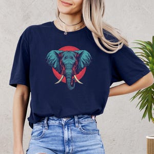 Elephant T-shirt, Retro Elephant T-Shirt, Retro Tee, Animal T-shirt, Animal Lover Gift, Hipster T-Shirt, Wildlife Tee, Nature Lover Gift