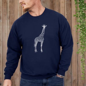 Minimalist Giraffe Sweatshirt: Safari Wildlife Crewneck