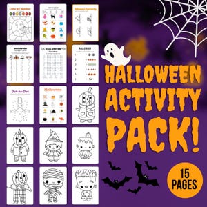 15 Printable Kids Halloween Activities, Halloween Coloring Pages, Halloween word search, Halloween Bundle, Printable PDF, Digital Download