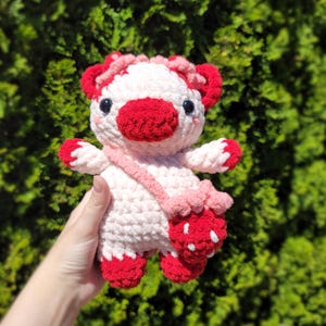 Crochet Strawberry Cow, Cute Amigurumi, Handmade Plushie