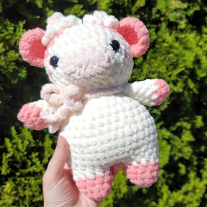 Crochet Strawberry Cow, Cute Amigurumi, Handmade Plushie