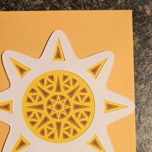 Multi-Layer Note Card - Sun - Blank Card - Greeting Card