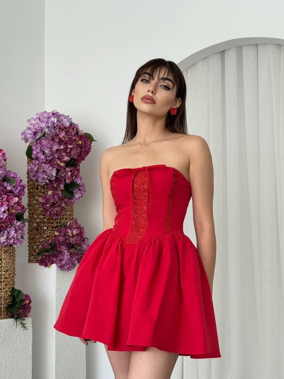 Mini Dress Red Lace - Etsy