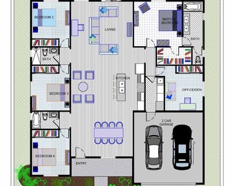 5 Bedroom 3 Bathroom Architectural Floor Plans 2121 SQ FT. Traditional Home