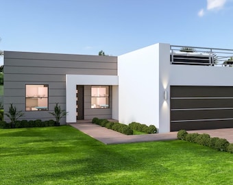 3 bedroom 2 Bathroom Contemporary Architechural plans 1460 SF, House Floor Plans