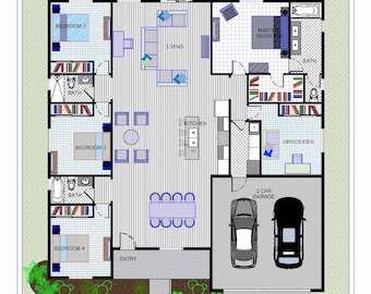 5 Bedroom 3 Bathroom Modern Architectural Floor Plans 2121 SQ. FT.