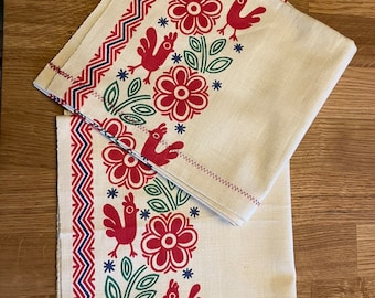 2 Colorful Linen Tea Towels