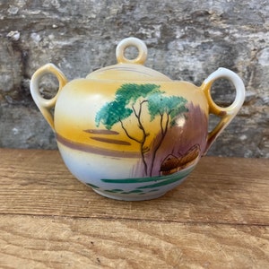 Sweet Japan Handpainted Porcelain Sugar Bowl