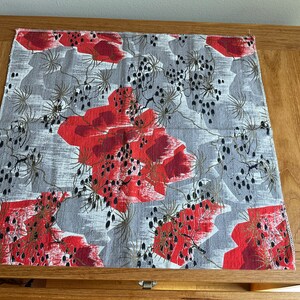 Floral Barkcloth Fabric Remnant