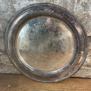 Etched Silver Cocktail Dessert Tray