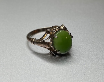 Size 6 Silver Ring with Jade