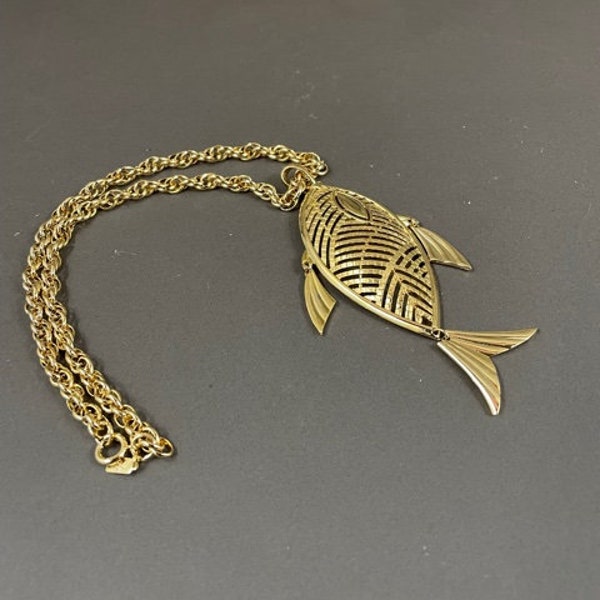 Two Tone Articulated Fish Necklace