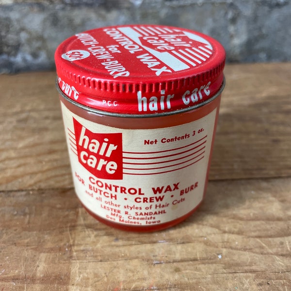 Vintage Jar of Hair Care Control Wax
