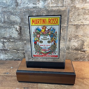 Martini and Rossi Vermouth Label in Lucite