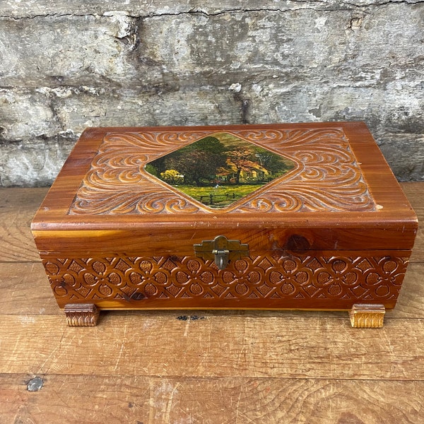 Carved Cedar Box