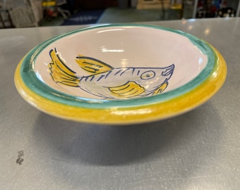 Small Pottery Bowl with Fish