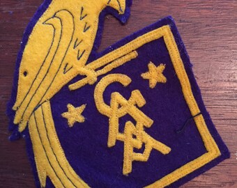 Purple and Gold Patch with Bird