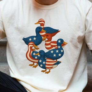Funny Duck Shirt, American Shirt,USA Flag Goose Shirt,American Goose Sweatshirt, Patriotic USA Flag T-Shirt, Funny Fourth Of July Duck Shirt