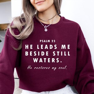 Christian Sweatshirt, Women Bible Study God Sweater, Christian Mom Sweat, Bible Verse Pullover, Psalm 23 Sweat, Religious Sweater