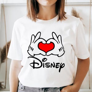 Disney Heart Hands Love Shirt, Disney Red Love T-Shirt, Cute Disney Trip Tee, Disney Couple Matching Tee, Disneyland Tee, Gift Disney Tee