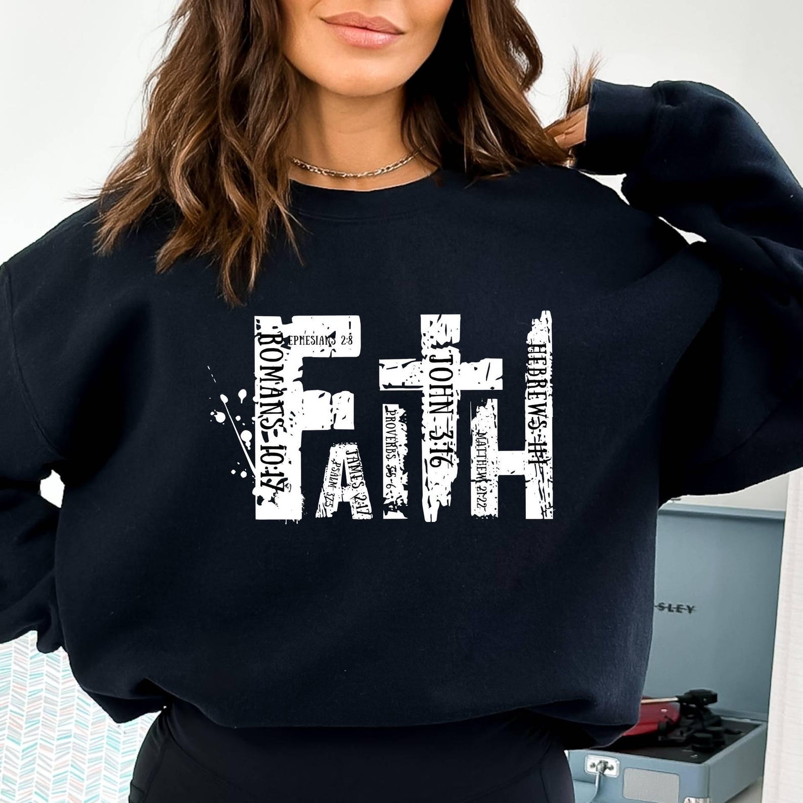 Christian Sweatshirt, Retro Faith Sweater, Scripture Sweat, Bible Verse ...