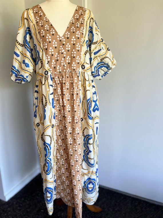 1920s cotton dress 1920s Cotton Eyelet Dress with Crochet trim Size Large  Honeywood