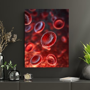 Red Blood Cells Matte Poster - Medical Science Art, Anatomy Wall Decor, Doctor Gift, Nurse Office Decoration, Biology Classroom Print