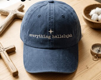 Bonnet de lavage brodé Alleluia, chapeau de papa chrétien foi, casquette religieuse minimale, cadeau de culte tendance