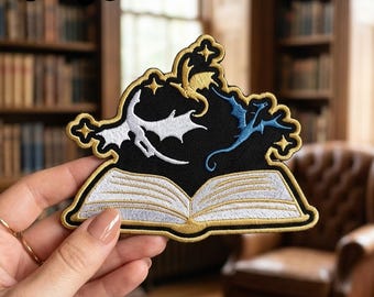 Patch brodé de petits dragons de la quatrième aile, fer sur l'écusson dragon Basgiath War College, fantaisie livresque Rebecca Yarros à coudre sur des appliques