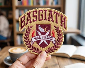 Patch brodé Basgiath de la quatrième aile, écusson à repasser Basgiath War College, écusson fantaisie livresque Rebecca Yarros, à coudre appliqué