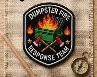 Écusson brodé de l'équipe d'intervention des pompiers, écusson du chaos drôle, écusson de moral sarcastique pour vestes, chapeaux, sacs à dos