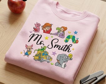 Chemise brodée d'appréciation de professeur avec affirmations de caractère pour enfants, chemise pour amoureux des livres, chemise pour la rentrée des classes, t-shirt drôle, cadeau pour enseignant