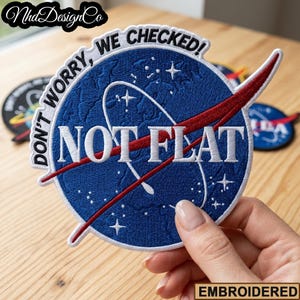 Artemis II Broderad Tygmärke, Inte Platt Vi Kontrollerade, NASA Rymdentusiast Gåva