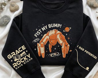 T-shirt graphique brodé Hail Mary Rocky Alien, chemise spatiale drôle de science-fiction Fist My Bump avec citation, cadeau pour fan de science-fiction