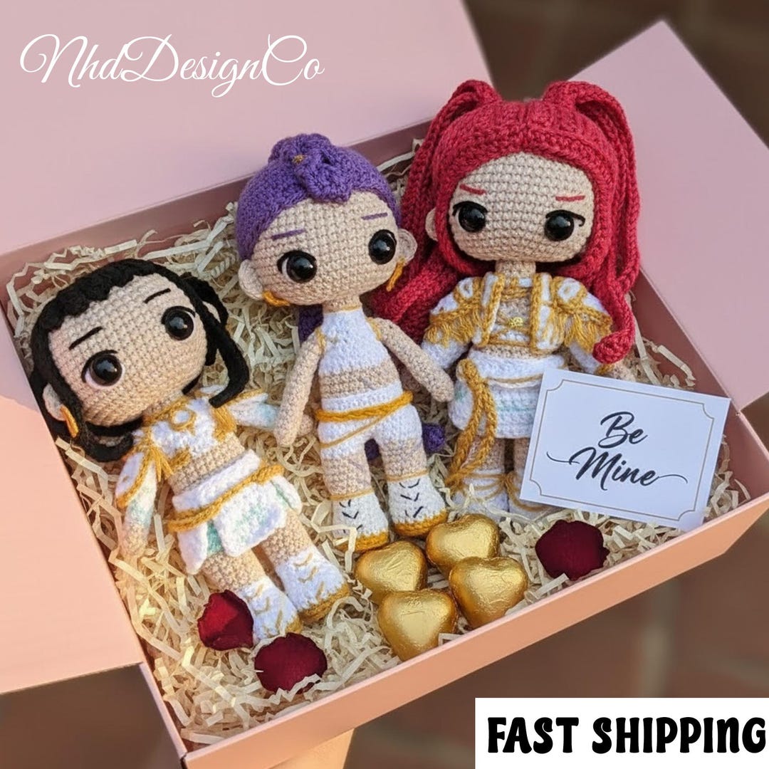 Huntrix Kpop Demon Hunter Girls: Rumi, Mira, and Zoey Crochet,kpop ...