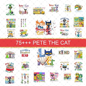 70+++ Retro Pete The Cat Pngs, El maravilloso paquete de gatos Pe.te Png, Pete The Cat Love PNG, Gato negro Png, Regreso a la escuela Png, Libro infantil Png