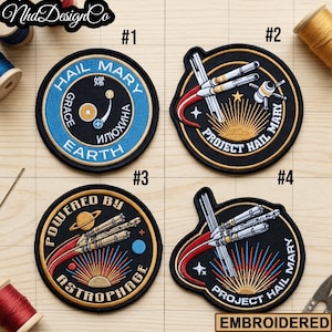Project Hail Mary Movie Embroidered Mission Set Patch,  Ryland Grace Cosplay,  Iron-On Sew-On Patch
