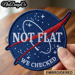 Artemis II Broderad Tygmärke, Inte Platt Vi Kontrollerade, NASA Rymdentusiast Gåva