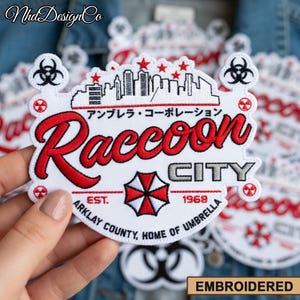 Geborduurde patch Raccoon City, Umbrella Corporation-patch, opstrijkbare badge in Resident Evil-stijl