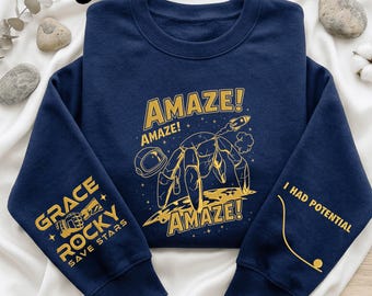 Projet de chemise d'art brodé minimaliste, Je vous salue Marie, t-shirt graphique rocheux astronaute de vaisseau spatial, style lecteur de science-fiction, cadeau de fan