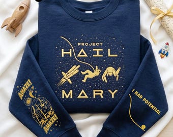 Sweat-shirt spatial astronaute rocheux Brodé Project Hail Mary, t-shirt graphique inspiré du projet Hail Mary, joli cadeau d'astronomie pour elle