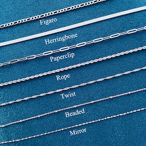 Silver Chain Necklace,Stainless Steel Chain,Rope Dainty Snake Chain Twist Chain Herringbone Necklaces for Women MenWaterproof,Christmas Gift