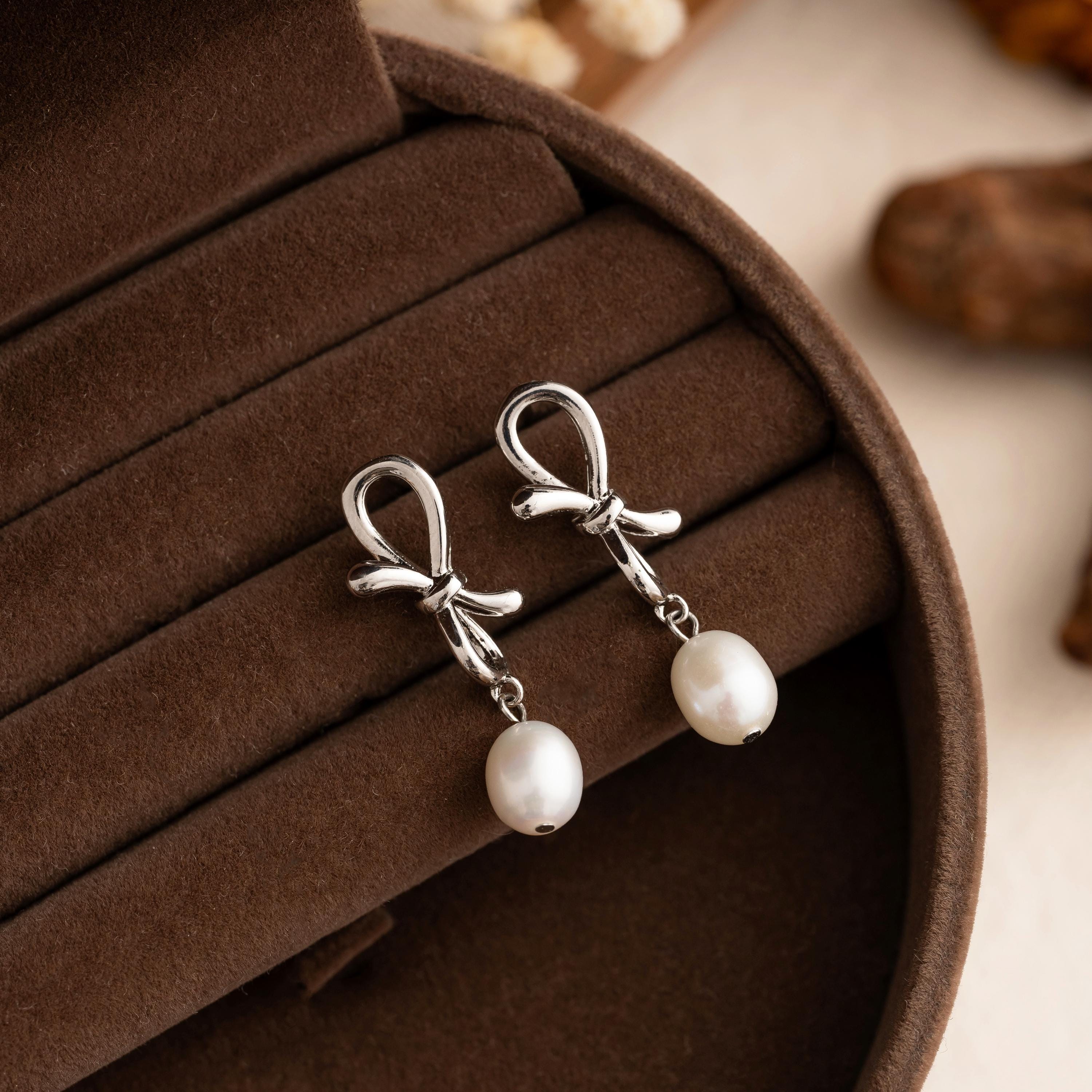 Pearl Knot Earrings - Etsy UK