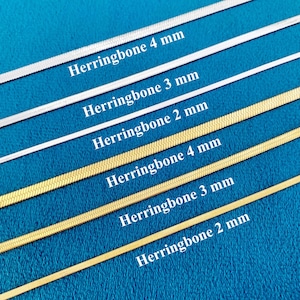 Visgraatkettingen in goud, zilver, roestvrijstalen ketting, slangenketting voor dames, heren, Valentijnsdagcadeau, gelaagde ketting, chokerketting