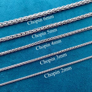 Silver Chain Necklace,Stainless Steel Chain,Chopin Chain,Layered Chain for Men,Chain for Women,Waterproof Chain,Christmas Gifts,Gift for Him