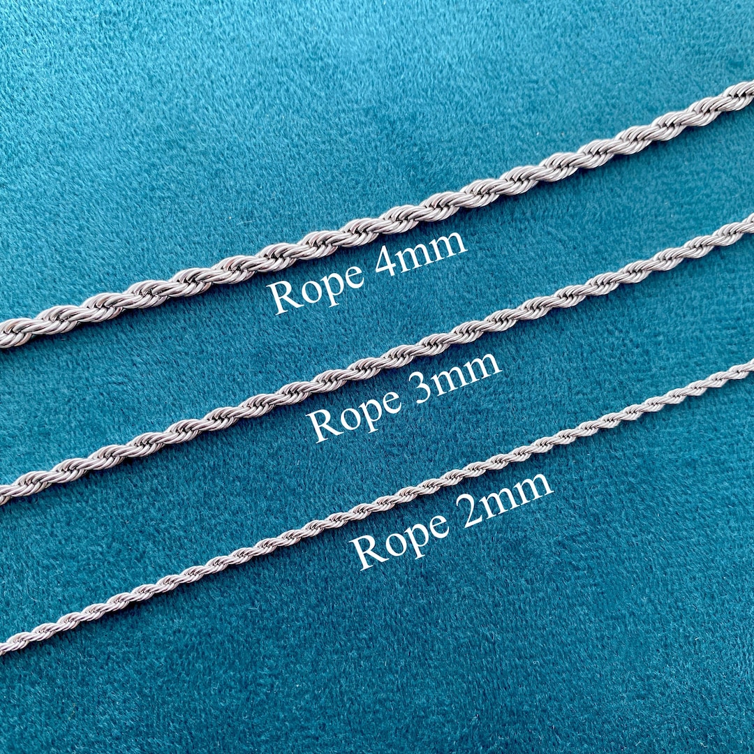 Stainless Steel Chain,silver Chain Necklace,rope Chain,2mm,3mm,4mm Rope ...