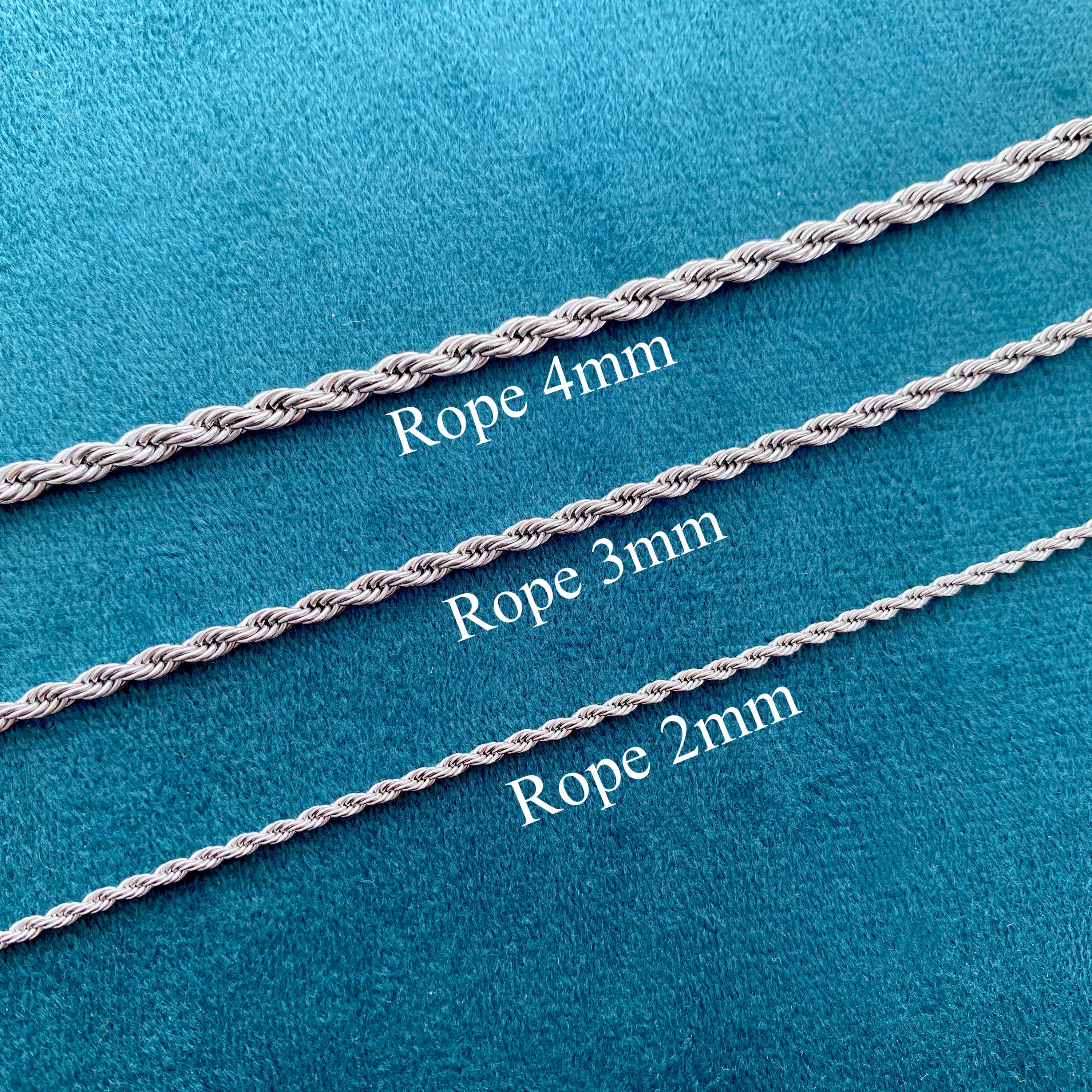 Stainless Steel Chain,silver Chain Necklace,rope Chain,2mm,3mm,4mm Rope ...