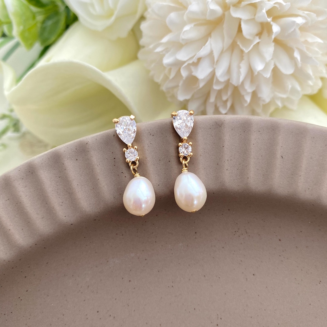 Orecchini Boho A Perla Di Cristallo E Zirconia – Pendenti A Dado – Gioielli Per Donne E Ragazze, Ideali Per Sposa